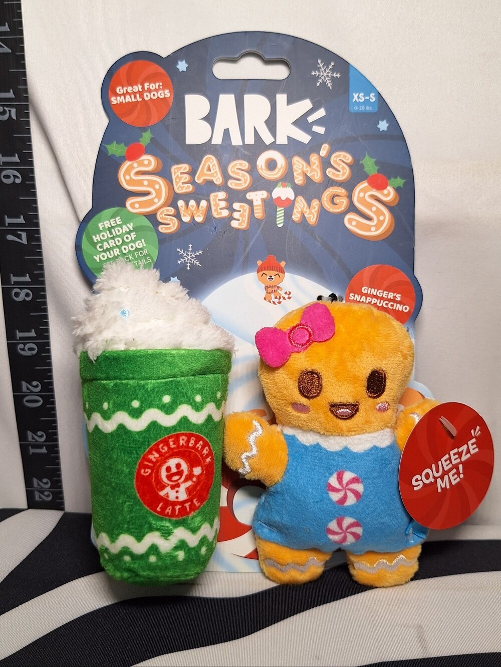 NWT Bark Ginger's Snappuccino Dog Toy XS-S